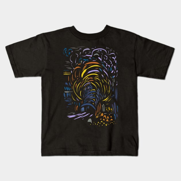 Van Gogh parody Kids T-Shirt by Nikokosmos